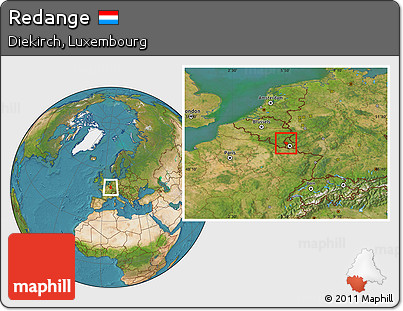 Satellite Location Map of Redange