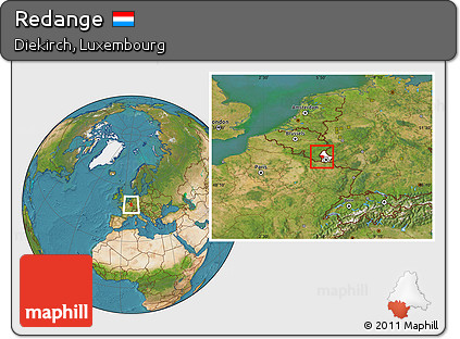 Satellite Location Map of Redange, highlighted country