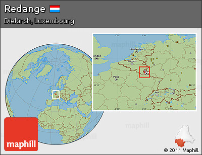 Savanna Style Location Map of Redange, highlighted country, highlighted parent region