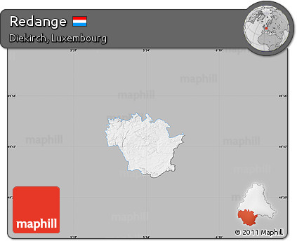 Gray Map of Redange, single color outside