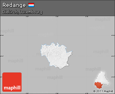 Gray Map of Redange, single color outside