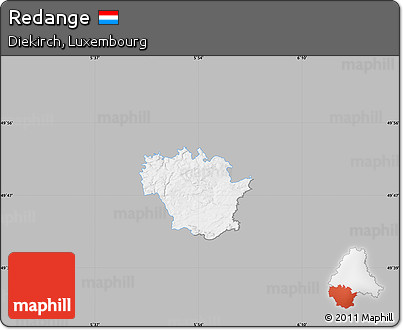 Gray Map of Redange, single color outside