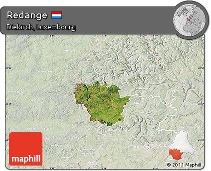 Satellite Map of Redange, lighten