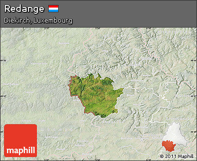 Satellite Map of Redange, lighten