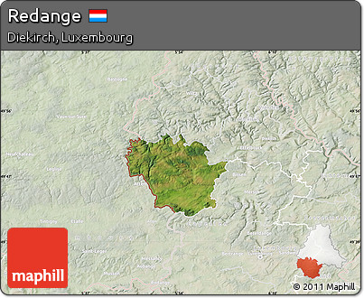 Satellite Map of Redange, lighten