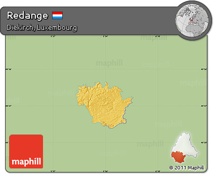 Savanna Style Map of Redange, single color outside