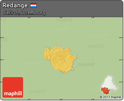 Savanna Style Map of Redange, single color outside
