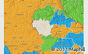 Shaded Relief Map of Redange, political outside