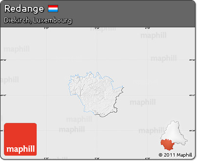 Silver Style Map of Redange, single color outside