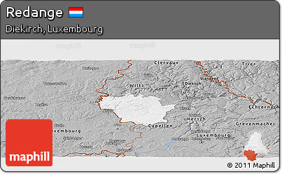 Gray Panoramic Map of Redange