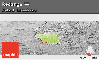 Physical Panoramic Map of Redange, desaturated