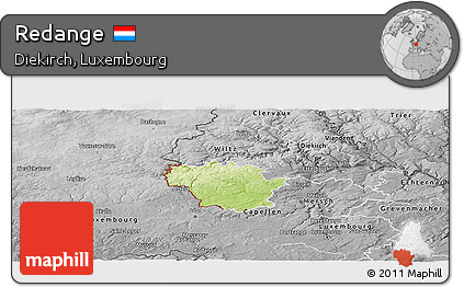 Physical Panoramic Map of Redange, desaturated
