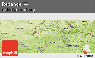 Physical Panoramic Map of Redange