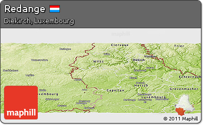 Physical Panoramic Map of Redange