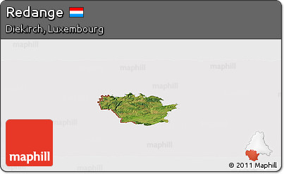 Satellite Panoramic Map of Redange, cropped outside