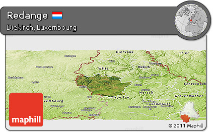 Satellite Panoramic Map of Redange, physical outside
