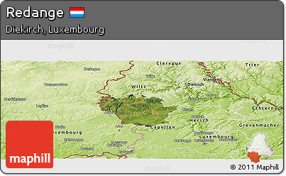 Satellite Panoramic Map of Redange, physical outside