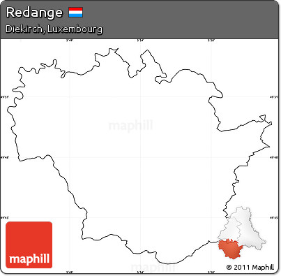 Blank Simple Map of Redange, cropped outside, no labels