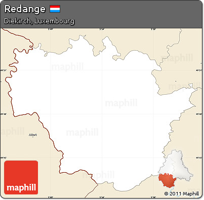 Classic Style Simple Map of Redange