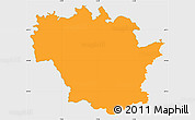 Political Simple Map of Redange, single color outside