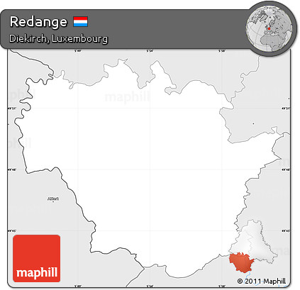 Silver Style Simple Map of Redange