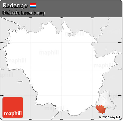Silver Style Simple Map of Redange