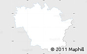 Silver Style Simple Map of Redange, single color outside