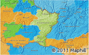 Physical 3D Map of Grevenmacher, political outside