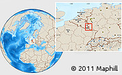 Shaded Relief Location Map of Echternach