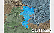 Political Shades Map of Grevenmacher, darken, semi-desaturated