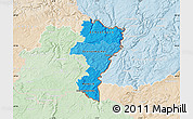 Political Shades Map of Grevenmacher, lighten