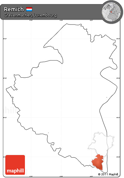 Blank Simple Map of Remich, cropped outside
