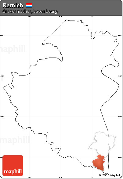 Blank Simple Map of Remich, cropped outside