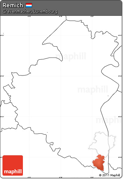 Blank Simple Map of Remich, no labels