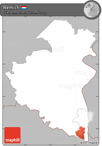 Gray Simple Map of Remich