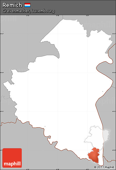 Gray Simple Map of Remich