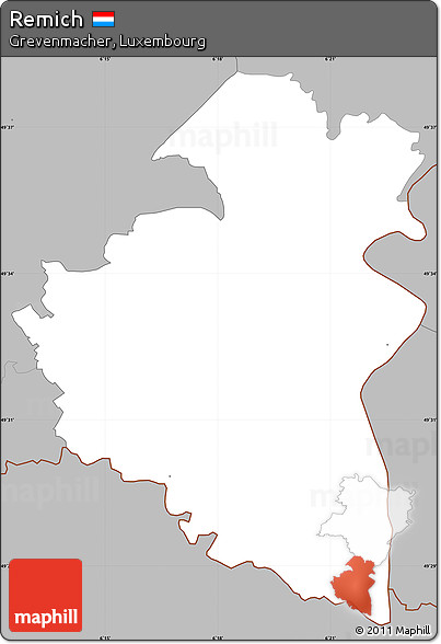 Gray Simple Map of Remich