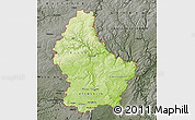 Physical Map of Luxembourg, darken, semi-desaturated