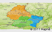 Political Panoramic Map of Luxembourg, physical outside
