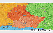 Political Shades Panoramic Map of Luxembourg