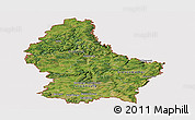 Satellite Panoramic Map of Luxembourg, cropped outside