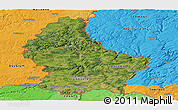 Satellite Panoramic Map of Luxembourg, political outside
