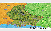 Satellite Panoramic Map of Luxembourg, political shades outside