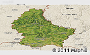 Satellite Panoramic Map of Luxembourg, shaded relief outside
