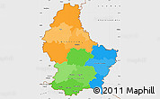 Political Simple Map of Luxembourg, single color outside, borders and labels