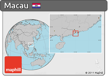 Blank Location Map of Macau, gray outside