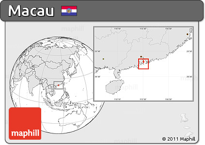 Blank Location Map of Macau, highlighted continent