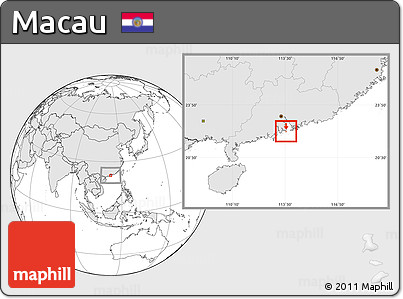 Blank Location Map of Macau, highlighted continent