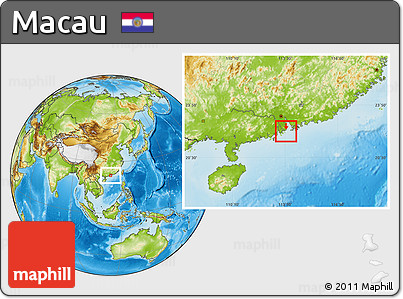 Blank Location Map of Macau, physical outside