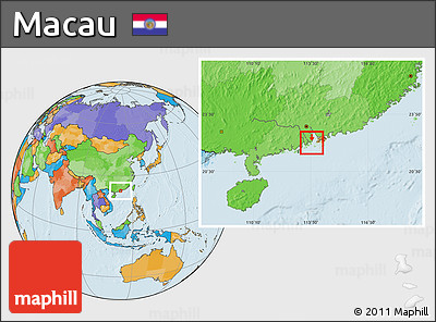 Blank Location Map of Macau, political outside
